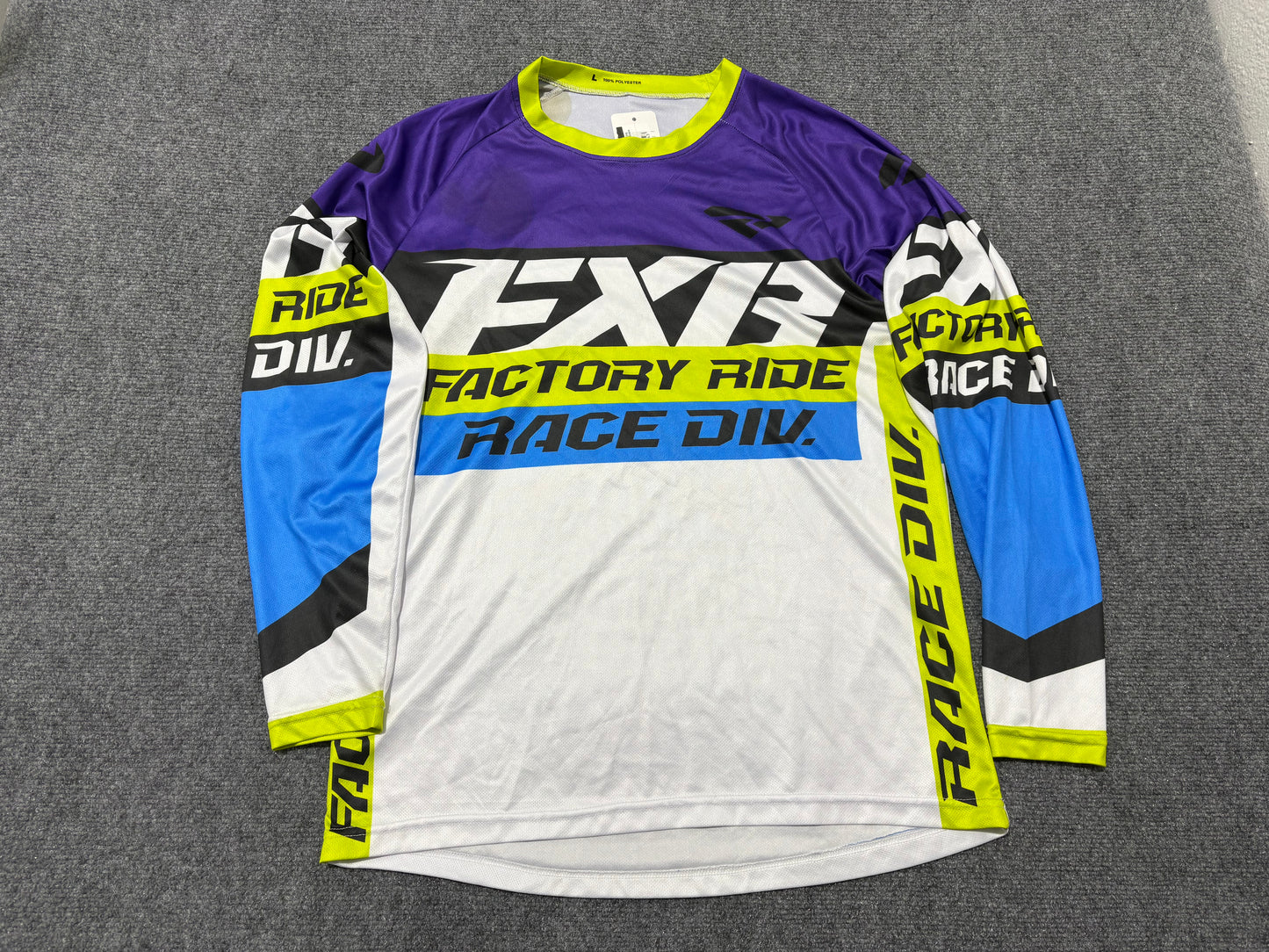 FXR Motocross Racing Jersey - Purple / Green Size Large