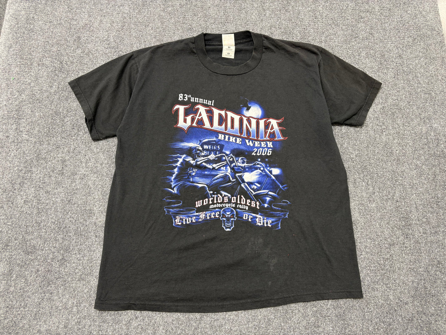 2006 Laconia Bike Week Tee - Black Size XL