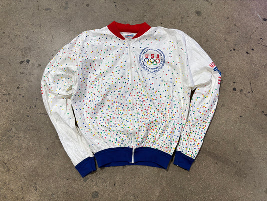 1988 USA Olympic Light Windbreaker Jacket - White Size XL