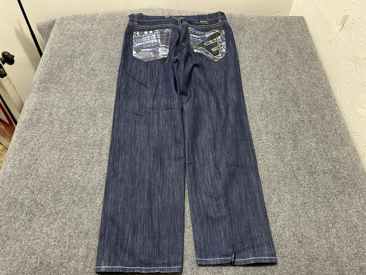 Enyce Gold Stitch Jeans - Navy Size 36