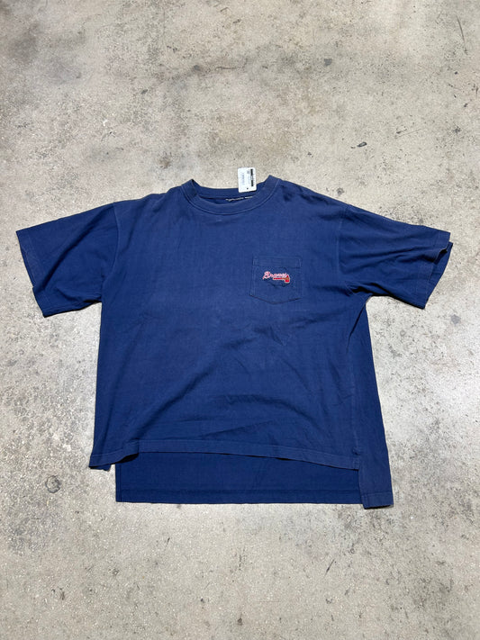 Atlanta Braves Pocket Tee - Navy Size XL(con)
