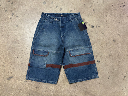 Marithe Francois Girbaud MFG Shuttle Denim Jhorts - Blue/Aubergine Size 34