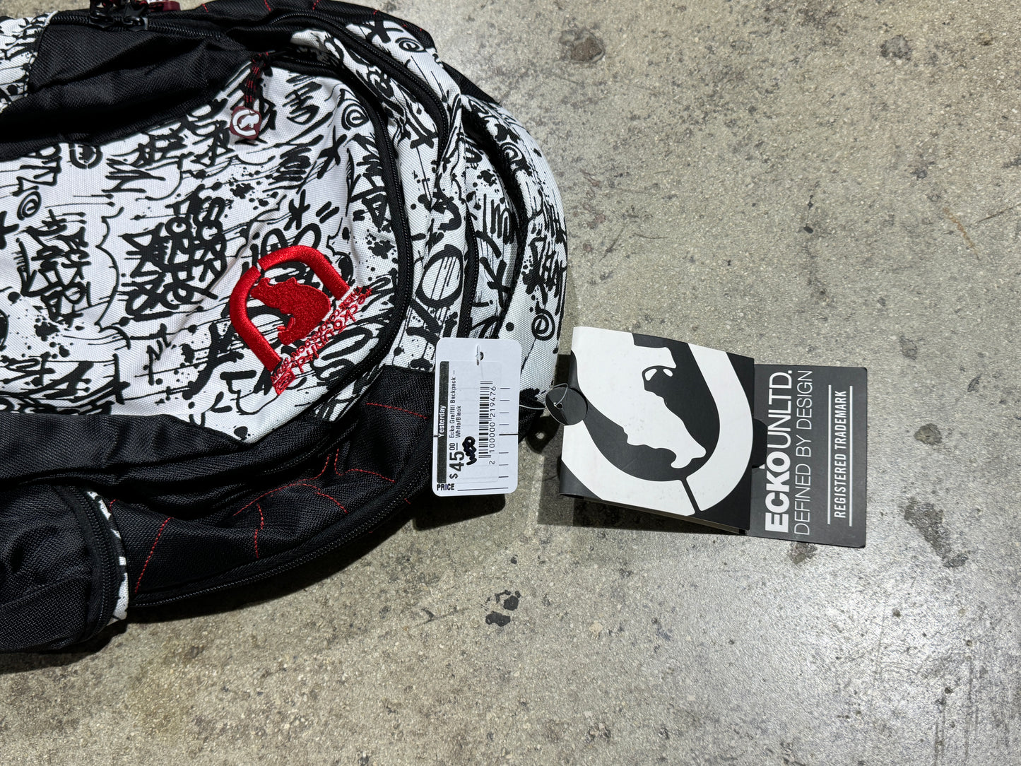 Ecko Graffiti Backpack - White/Black