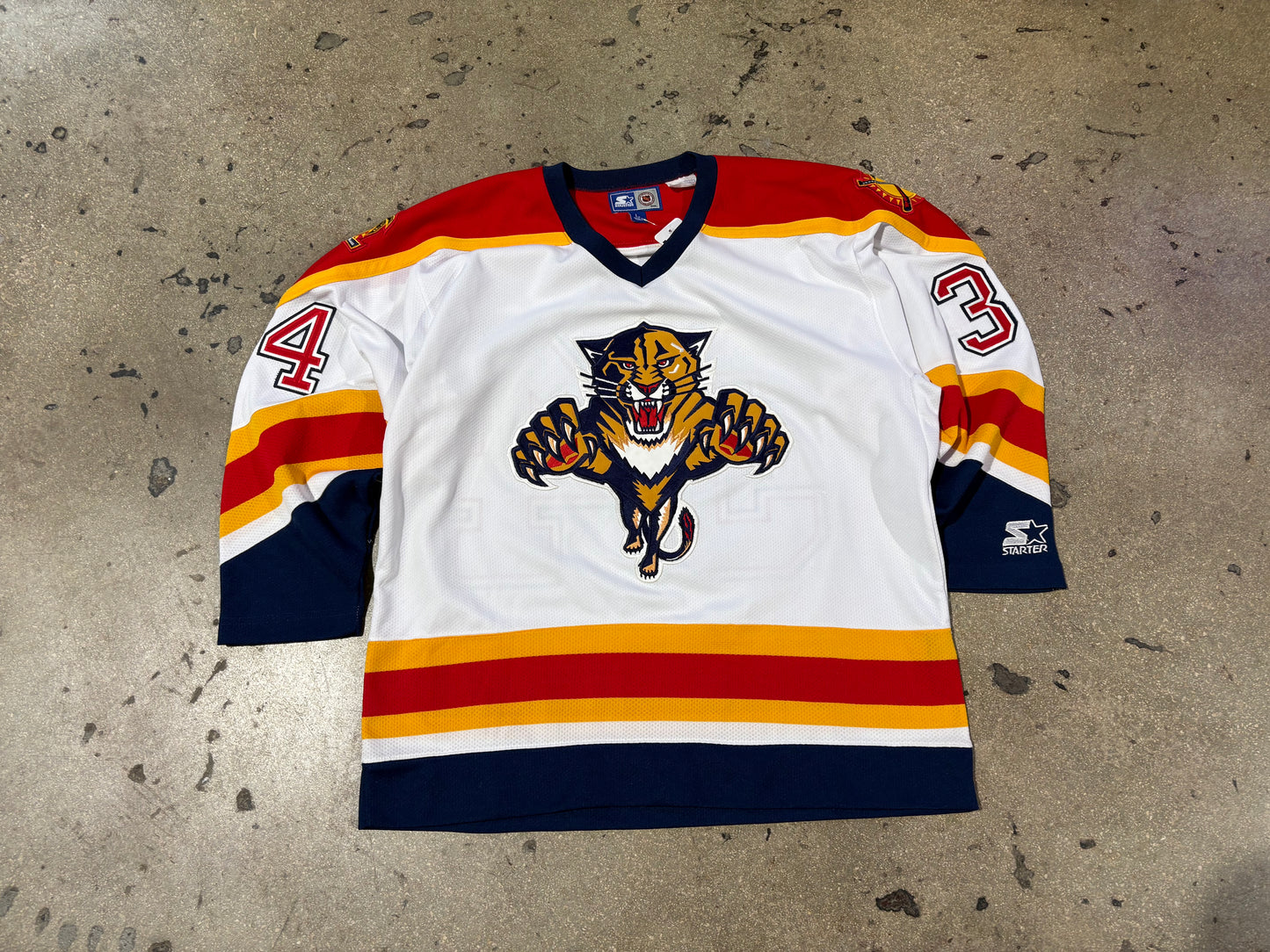 Starter Florida Panthers #34 Vanbiesbrouck Jersey - White Size Medium