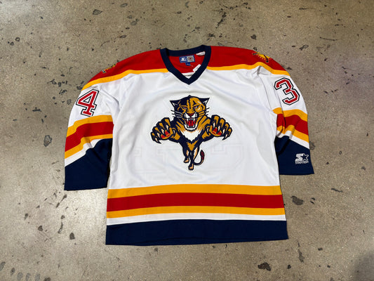 Starter Florida Panthers #34 Vanbiesbrouck Jersey - White Size Large