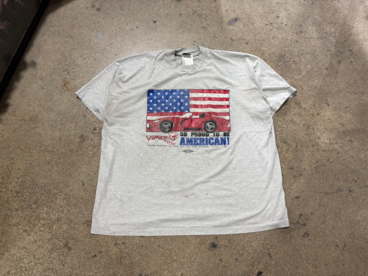 Dodge Viper Proud To Be American Tee - Grey Size XXL