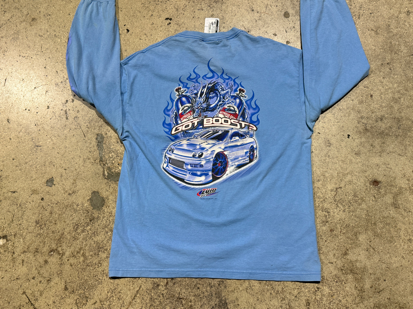 2002 Zum Speed Got Boost? Honda Acura Integra Long Sleeve L/S Tee - Baby Blue Size XL