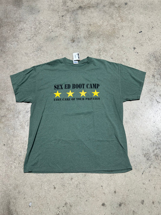 Sex Ed Boot Camp Tee - Olive Size XL