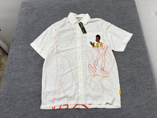 Platinum Fubu Weird Harold Button Up Shirt - White Size XL