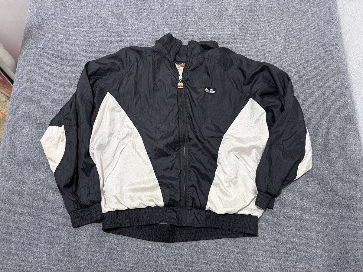 Ellesse Zip Up Windbreaker Jacket - Black / White Size XL