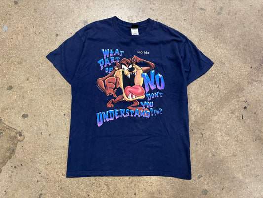 1999 Taz What Part of No Tee - Navy Size XL