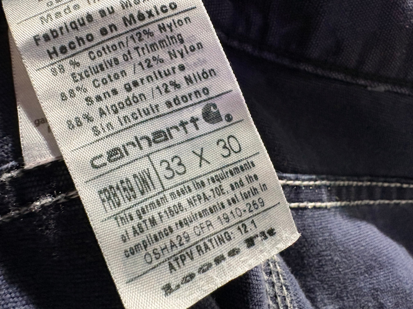Paint Splatter Carhartt Work Pants - Navy Size 33 x 30