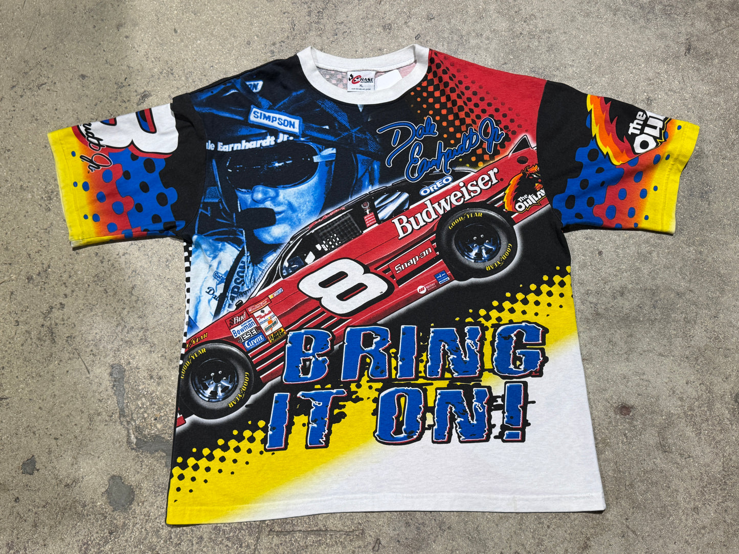 2000 Dale Earnhardt Jr. Bring It On AOP Tee - White Size XL