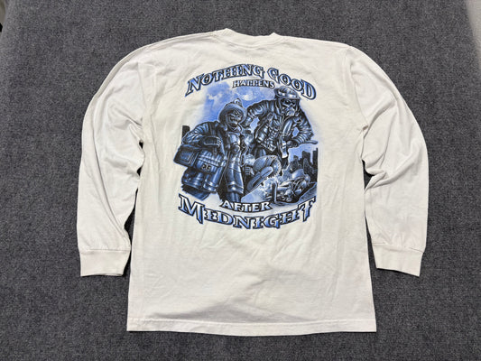 Miami Dade Firefighters Long Sleeve Tee - White / Blue Size XL