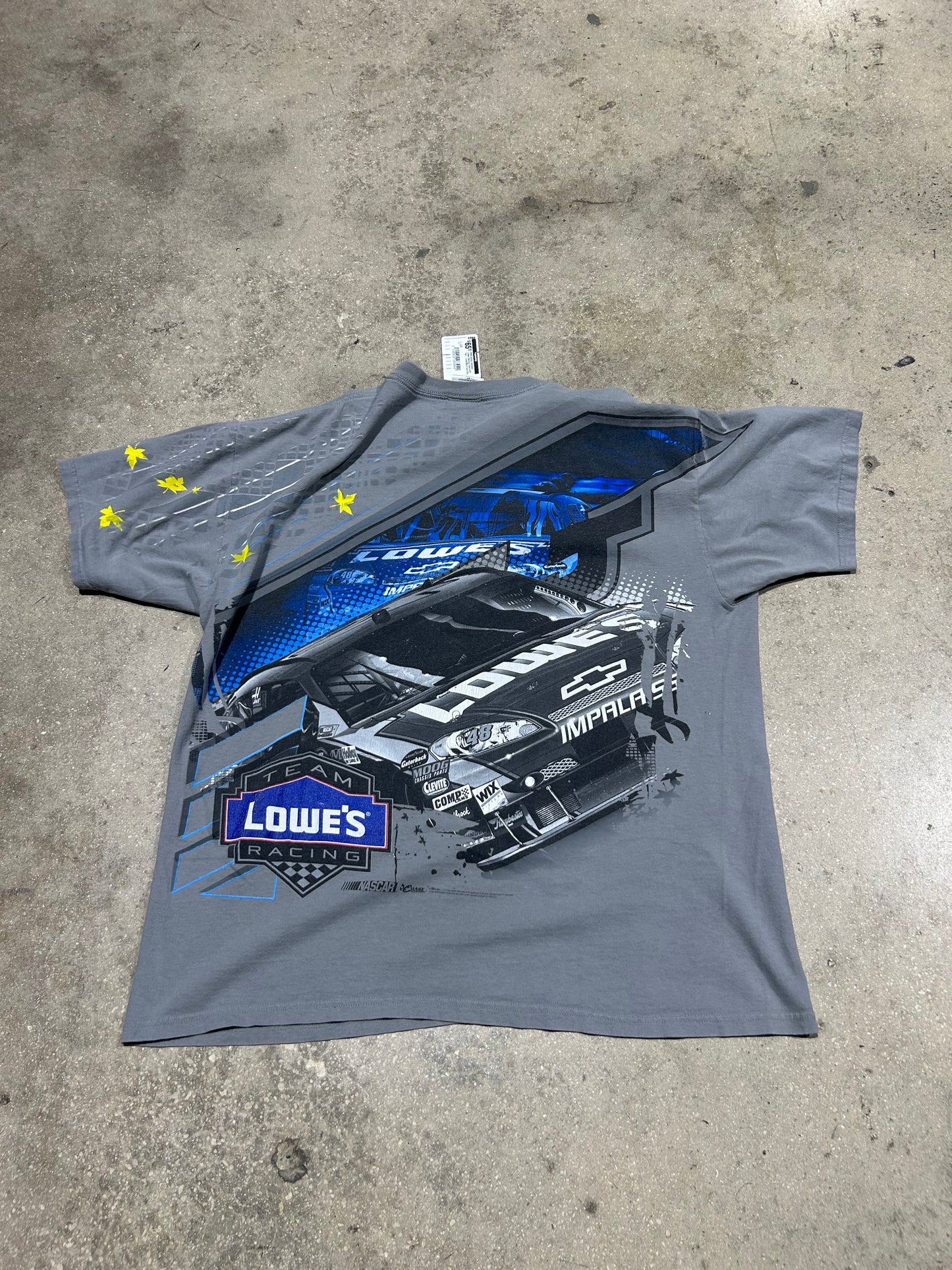 2008 Jimmy Johnson Lowes Racing Team AOP Tee - Grey/Multi Size XXL