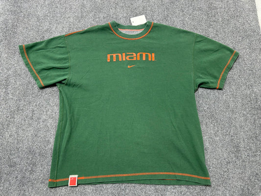 University Of Miami Reversible Tee - Grey/Green Size XL