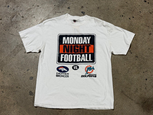 Monday Night Football Broncos v Dolphins Tee - White Size XL