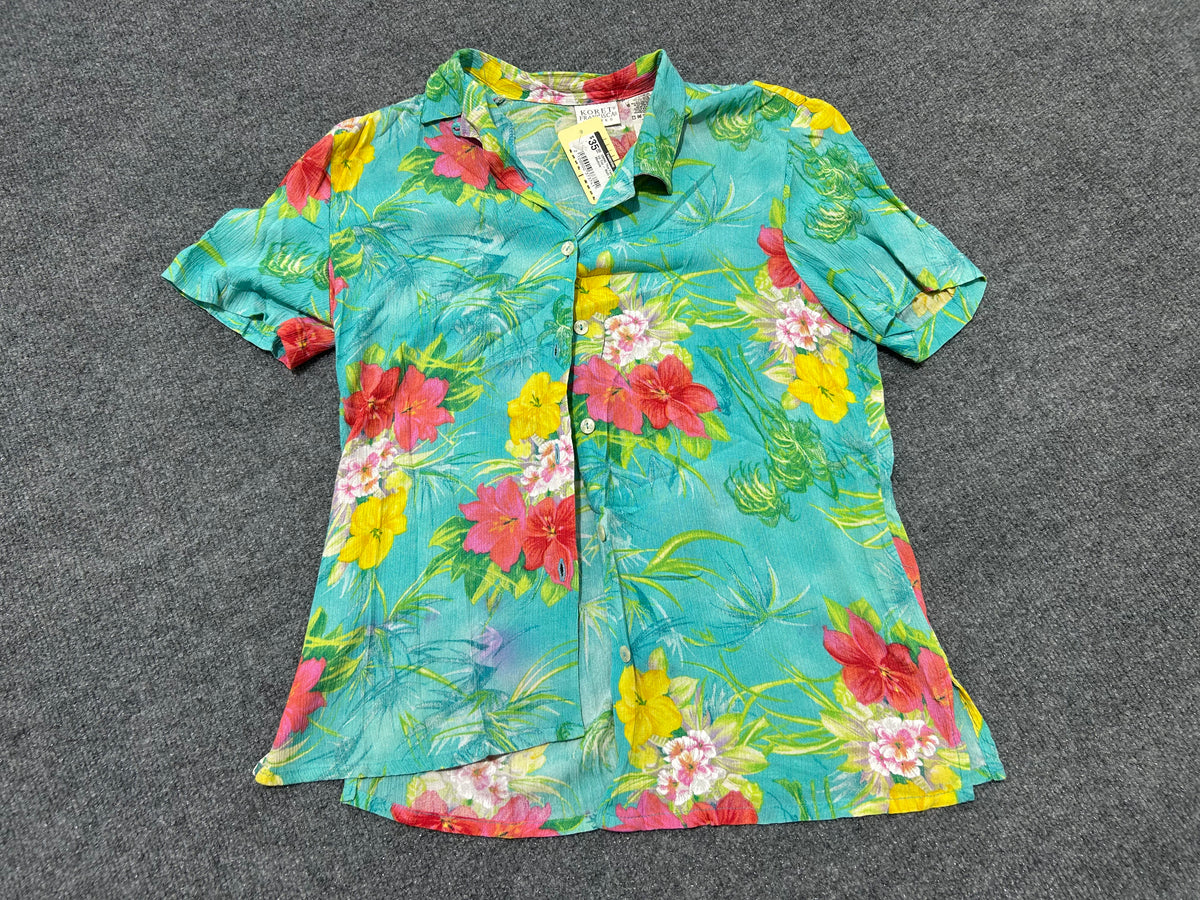 WMNS Floral  Floral Button Up Top - Multi Size Medium