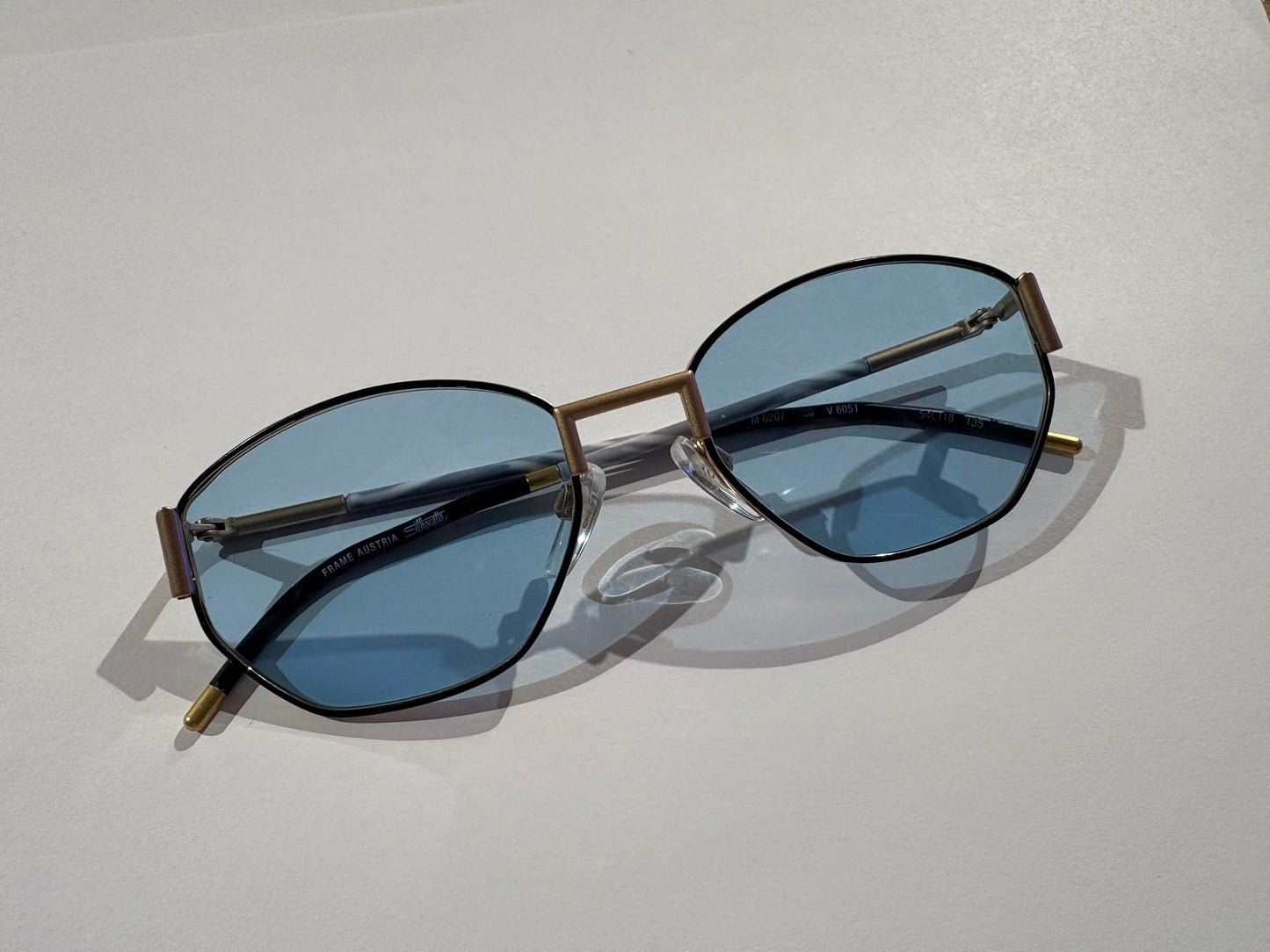Silhouette Glasses  Blue/Gold Frame