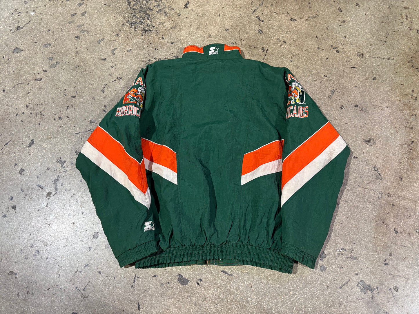 Starter Miami Hurricanes Puffer Jacket - Green Size XXL