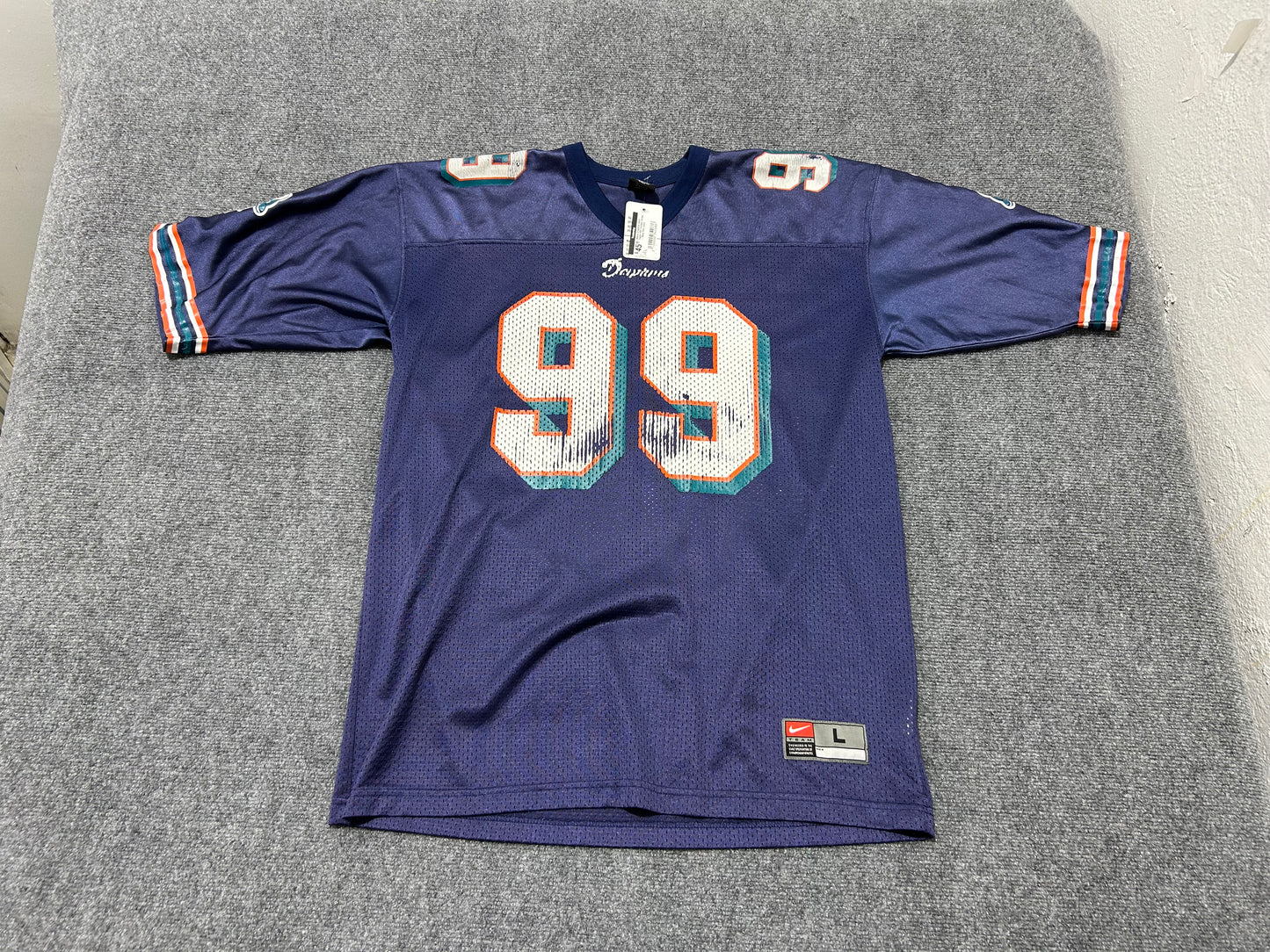 Miami Dolphins Jason Taylor #99 Football Jersey - Navy Size Large