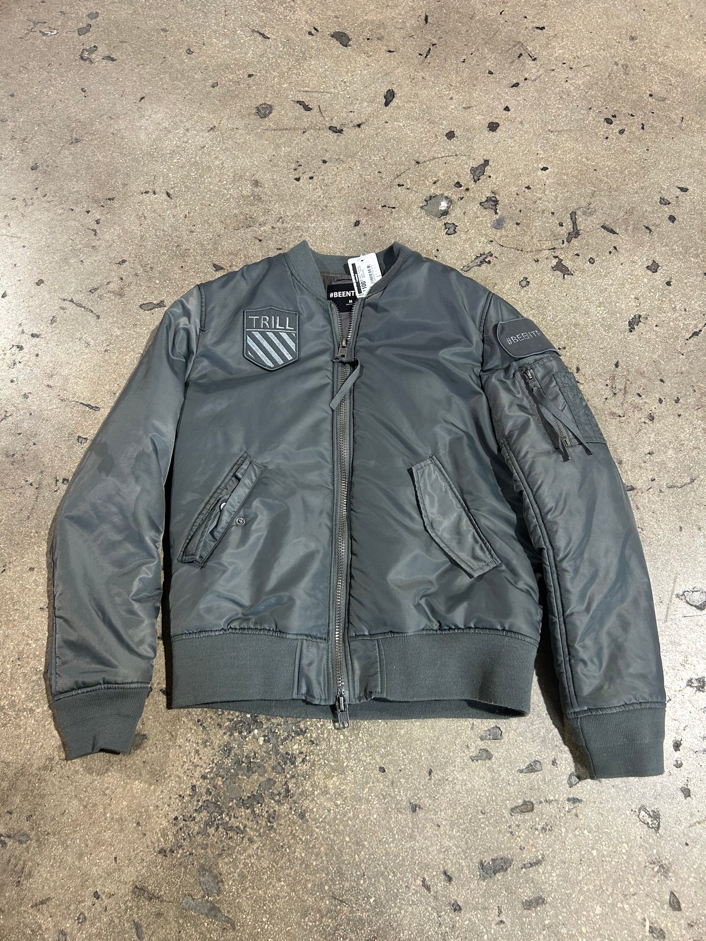 Been Trill Bomber Jacket - Gray Size Medium