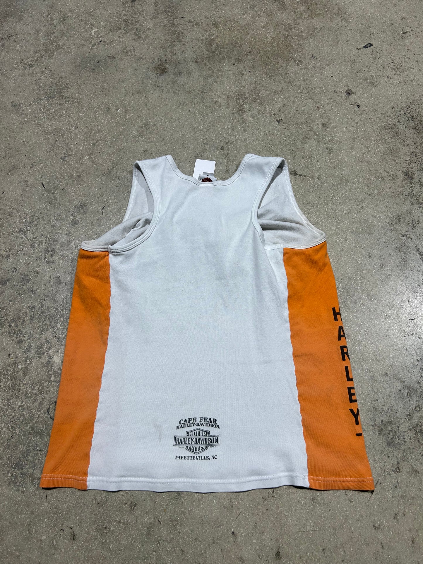 WMNS Harley Davidson Tank Top - White/Orange Size XXL(con)