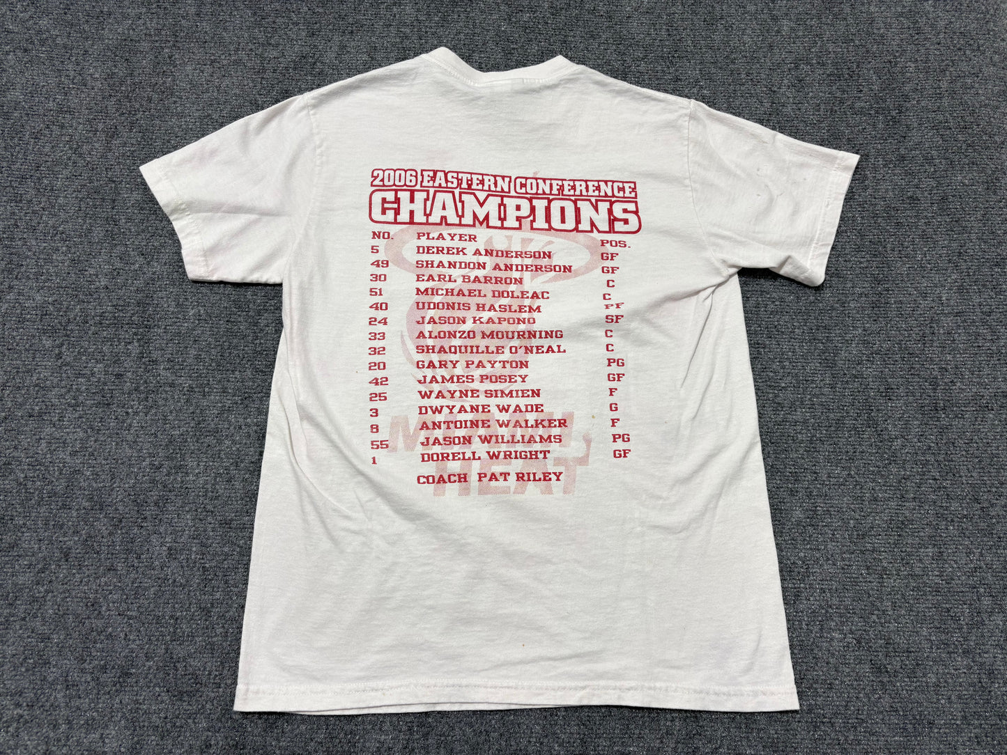 2006 Miami Heat Faces Championship Tee - White Size Small