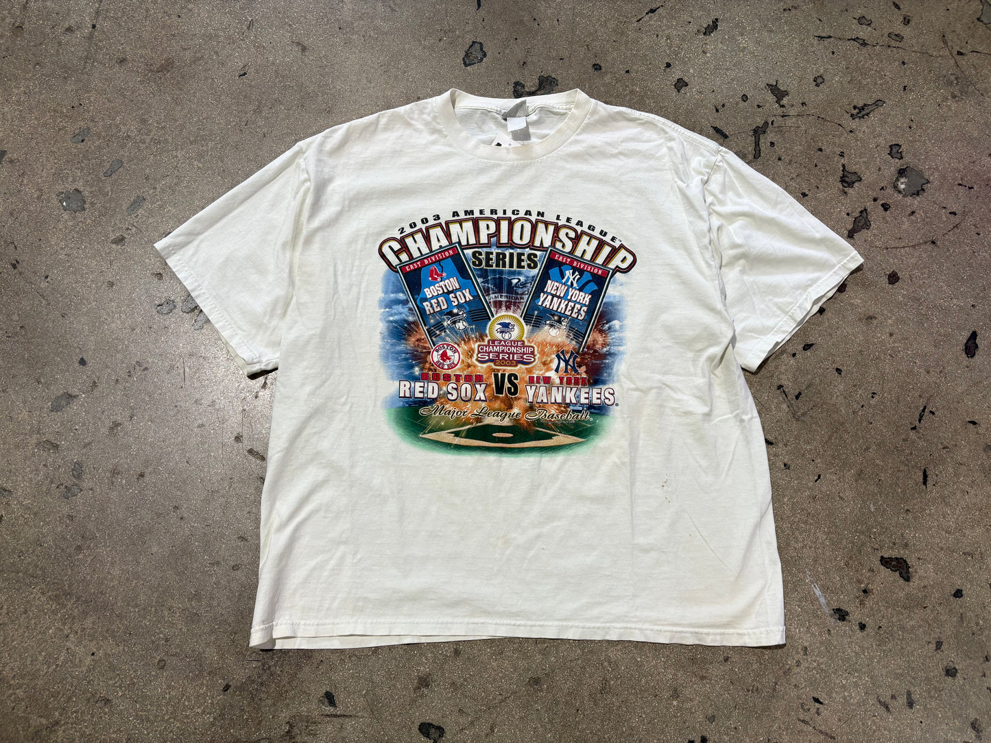 2003 American League Championship Tee - White Size XXL