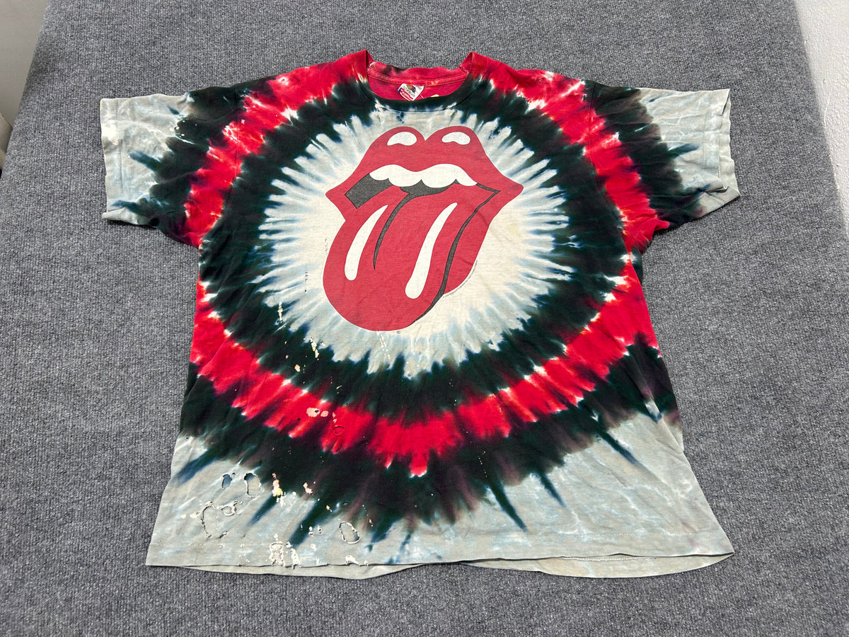 1994 The Rolling Stones Tye Dye Tongue Tee - Red/Blue/White Size XL