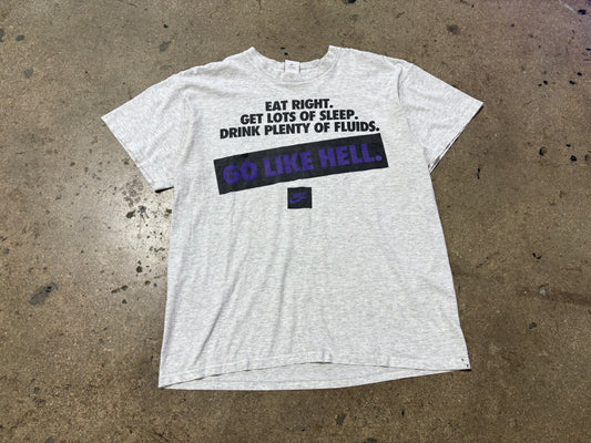90s Nike EAT SLEEP FLUIDS Tee - Ash Grey Size XXL