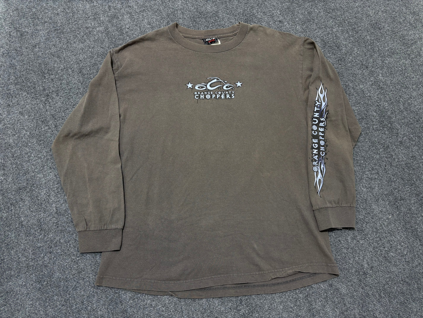 Orange County Choppers Bulldog Longsleeve Tee - Gray Size Large