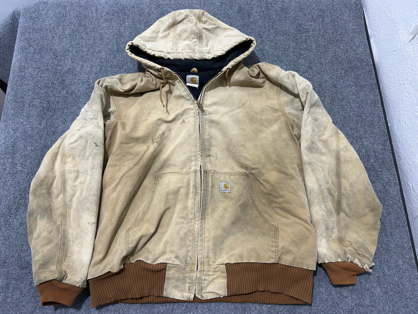Carhartt Hooded Work Jacket - Khaki Size XXL