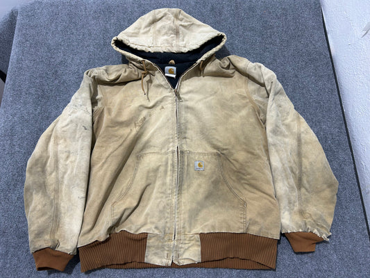Carhartt Hooded Work Jacket - Khaki Size XXL