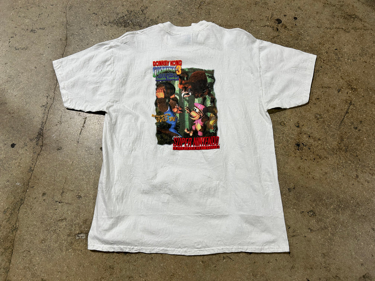 1996 Donkey Kong Country 3: Dixie Kong's Double Trouble Tee - White Size XL