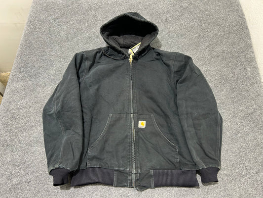 Carhartt Hoodie Zip Up Work Jacket - Black Size Medium