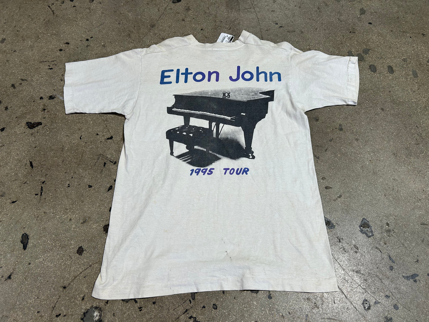 1995 Elton John Tour Tee - White Size Large