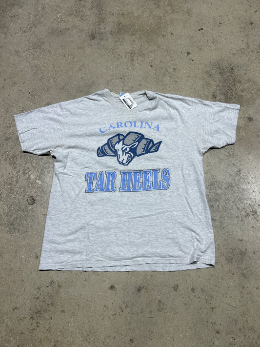 90s UNC Carolina Tarheels Tee - Ash Grey Size XL