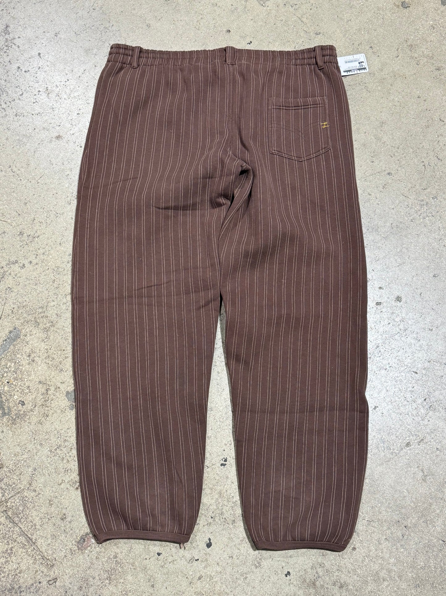 LRG Striped Sweatpants - Brown Size Large