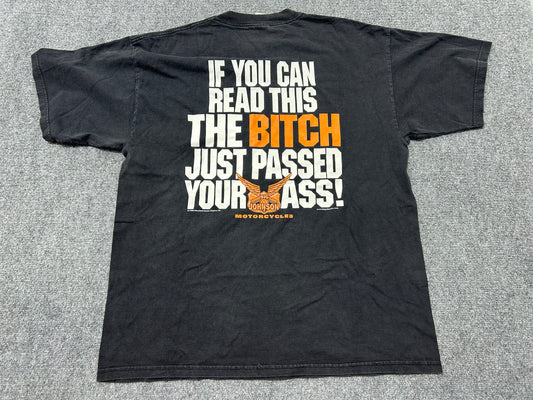 1998 Big Johnson If You Can Read This The Bitch Just passed Your Ass Tee - Black size XL