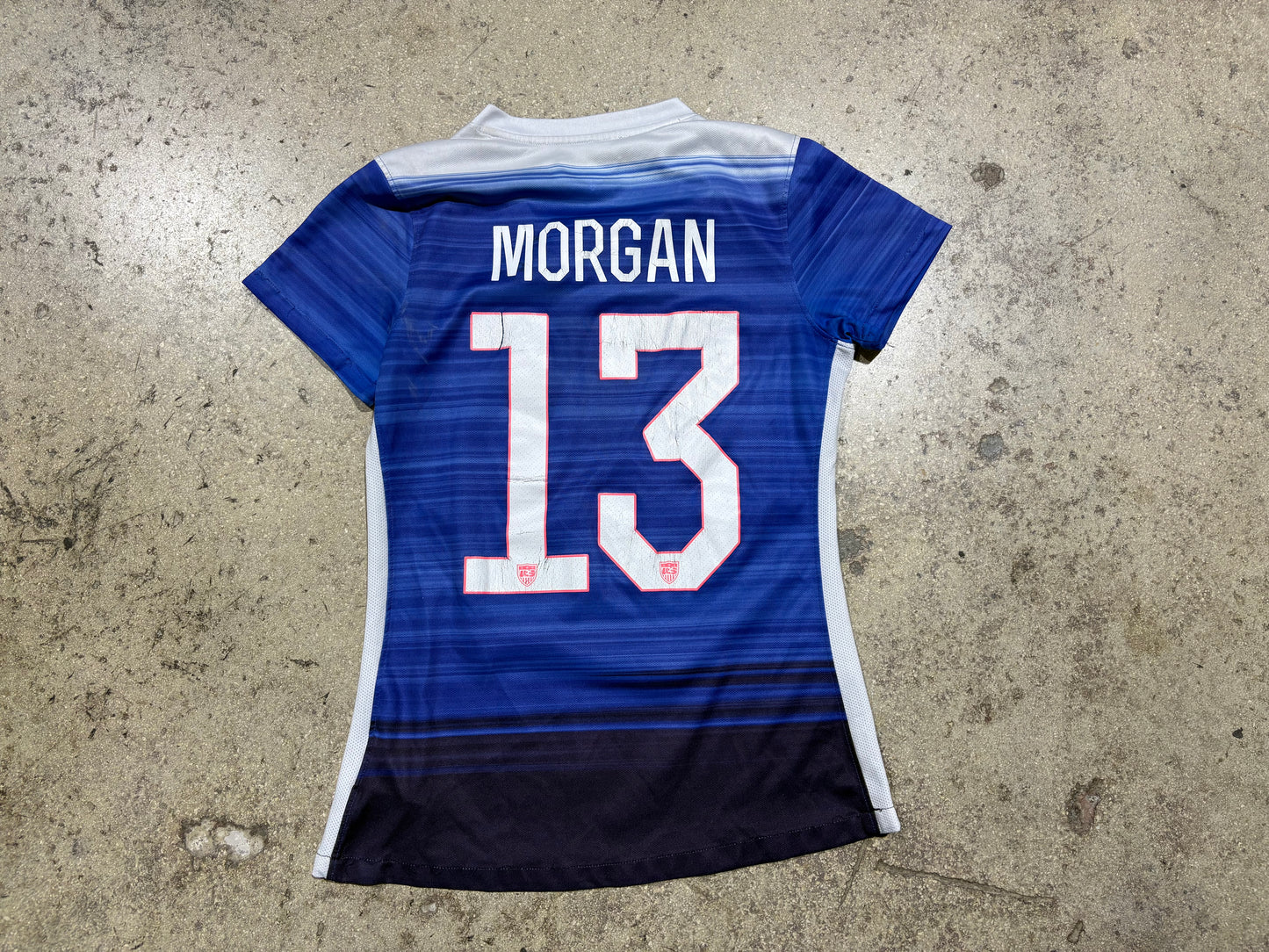 Womens Nike USA #13 Morgan Soccer Jersey - Blue Size Small