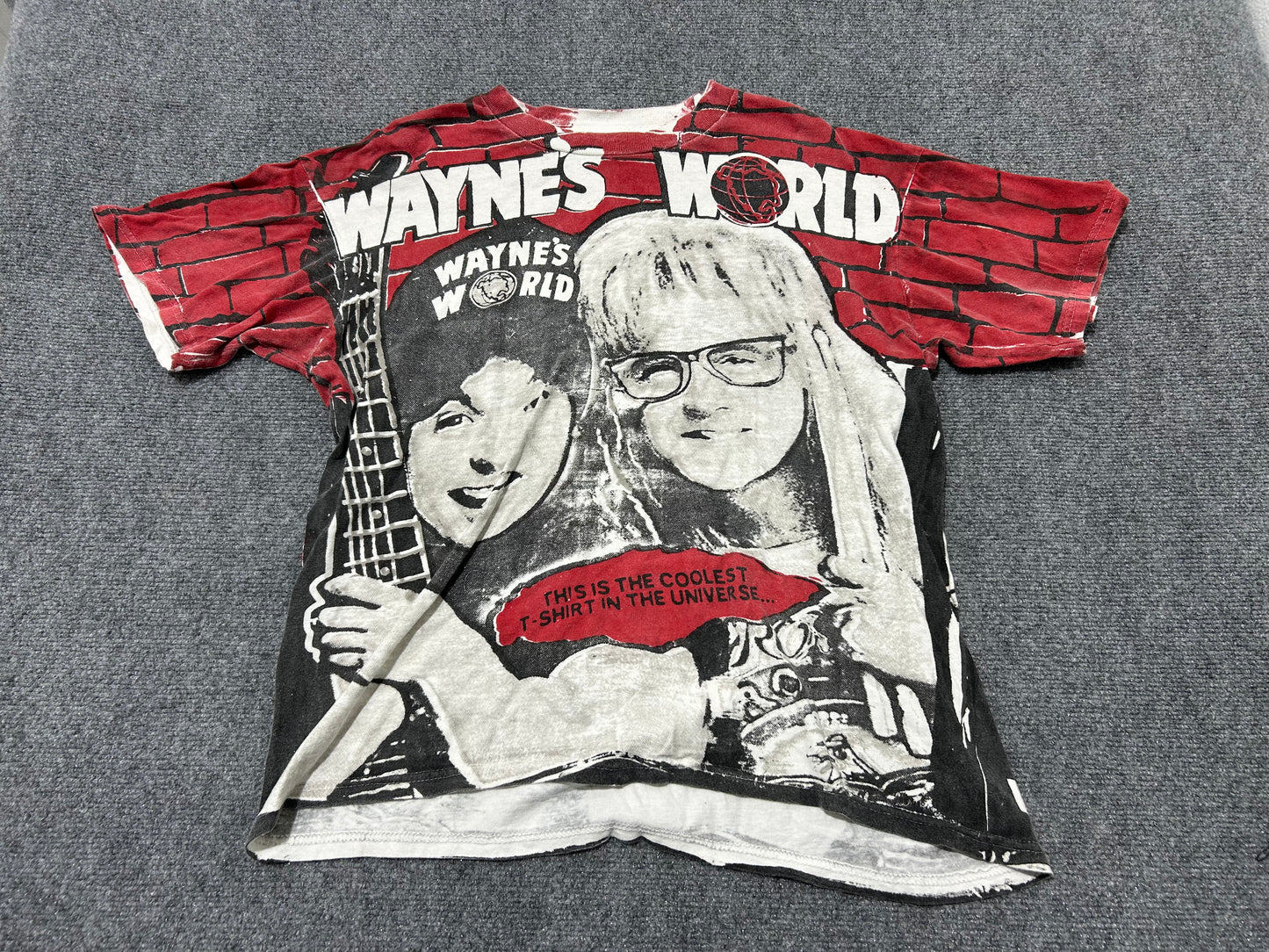 Wanyes World Coolest T-Shirt AOP Tee - Red Size Large (con)