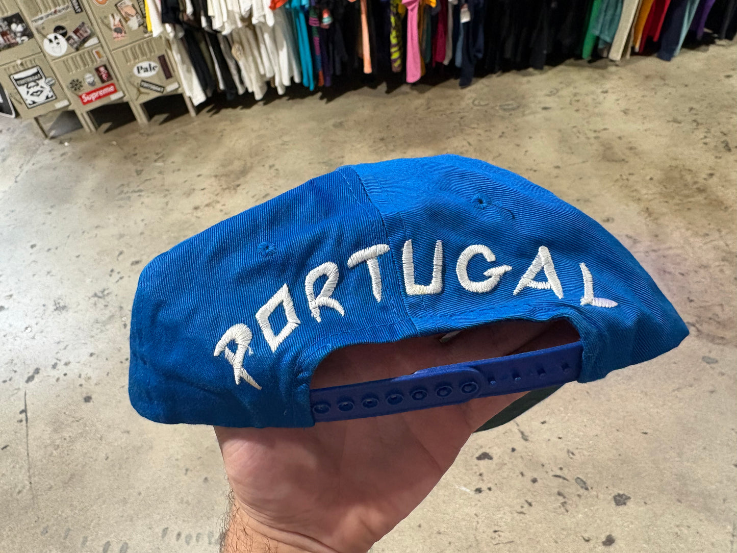 90s Portugal Snapback Hat - Blue