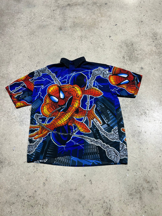 Spider-Man AOP Button Up Shirt - Multi Size XXL