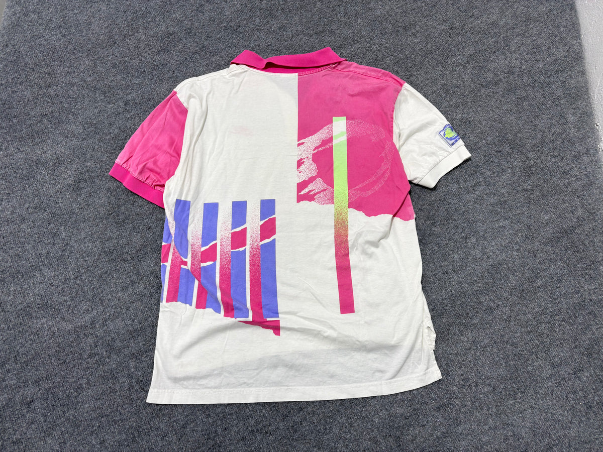 Nike Challenge Court Agassi Polo - White / Pink Size Medium