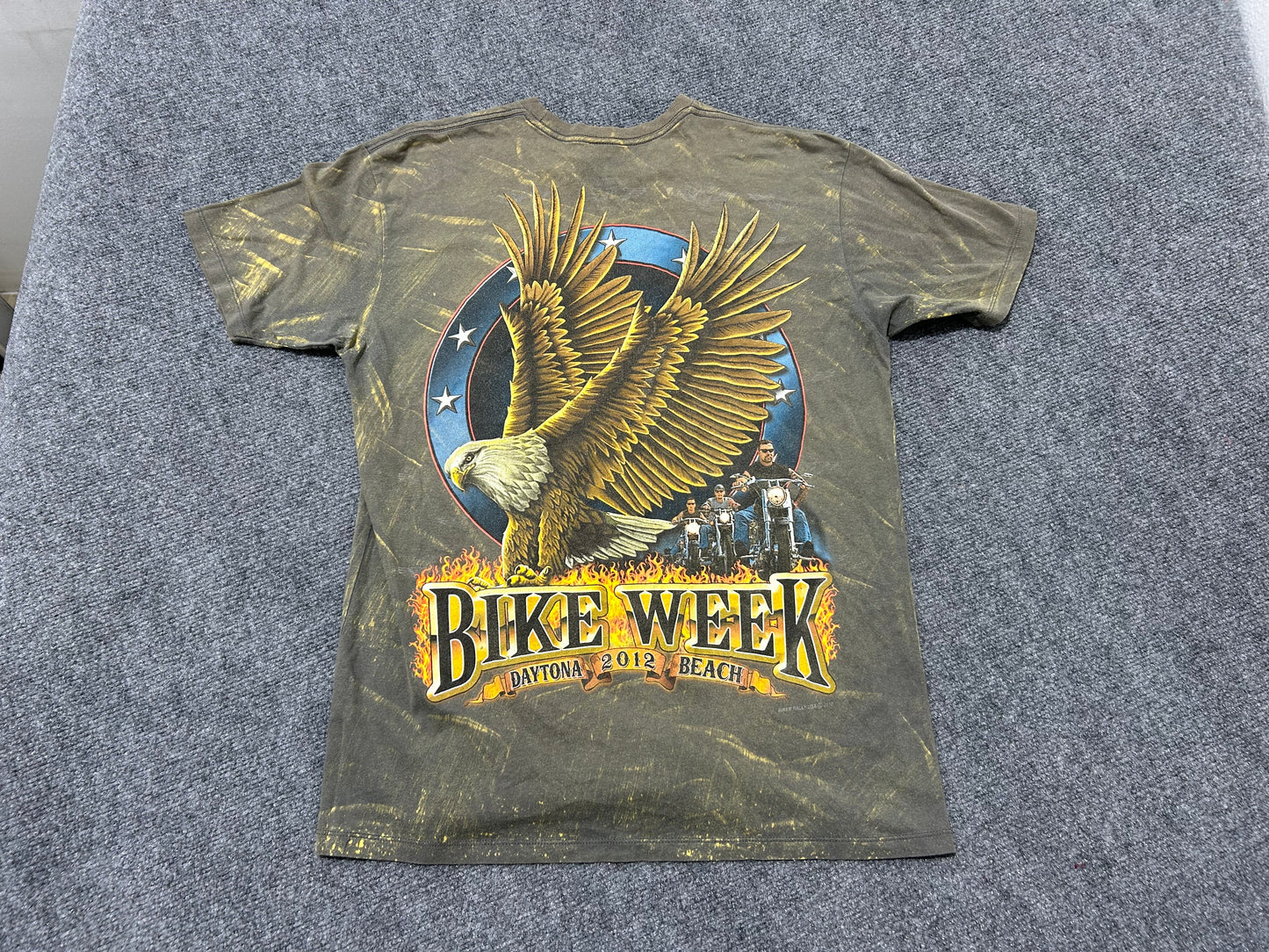 Faded/Bleached 2012 Bike Week Big Eagle Tee - Gary Size Large