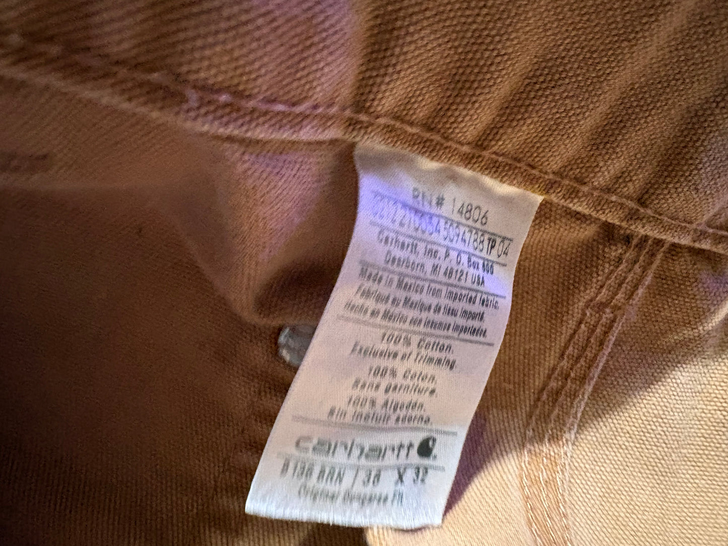 Carhartt Double Carpenter Pants - Khaki Size 36 x 32