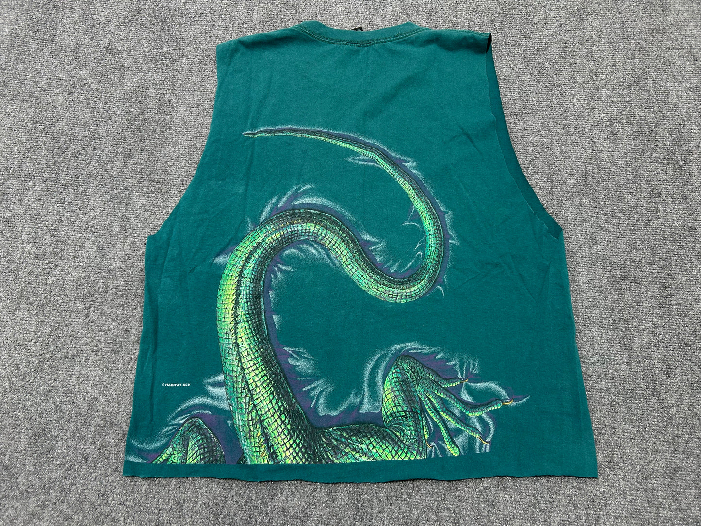 Big Iguana Cut Off Shirt - Green Size XL