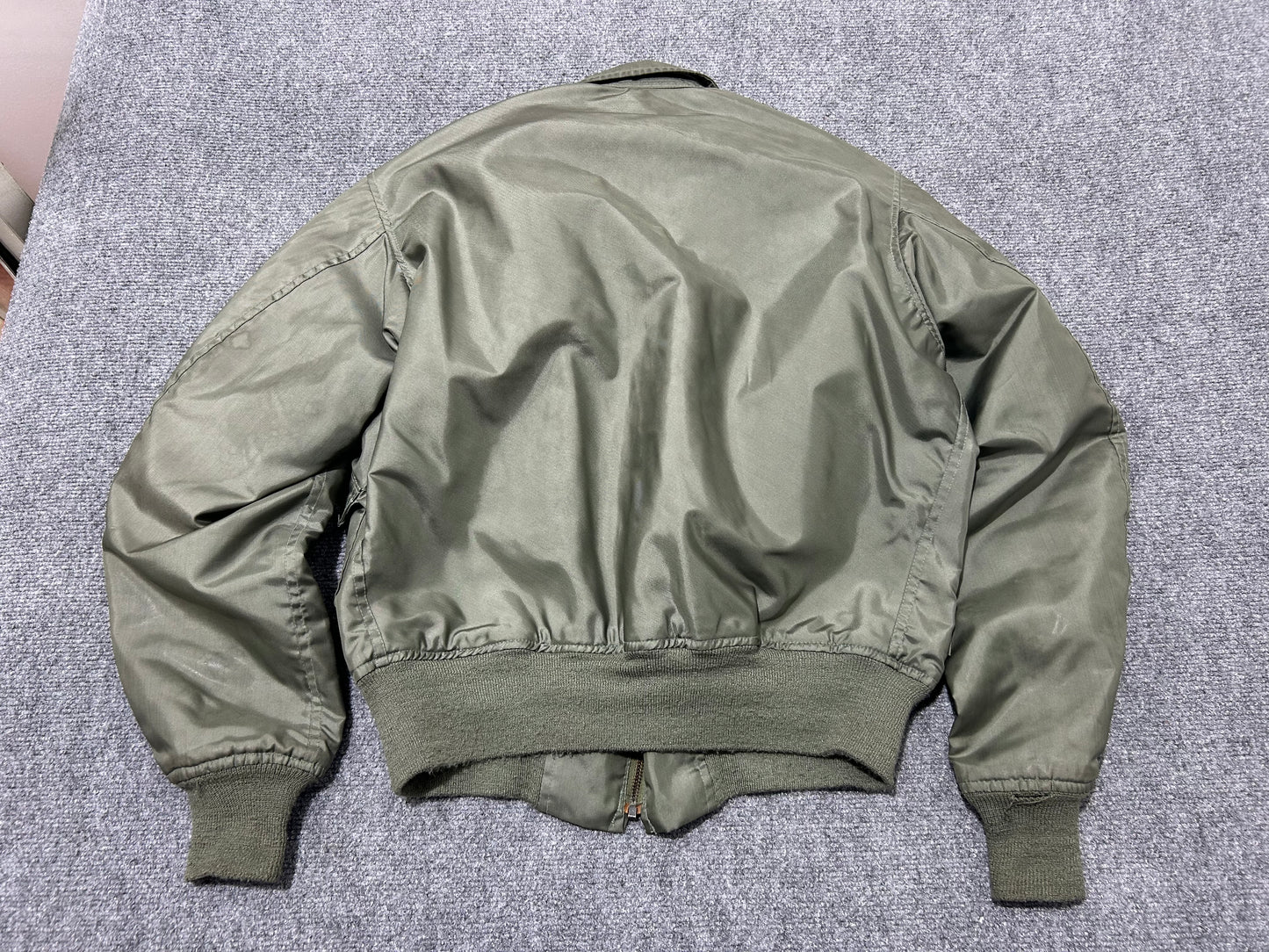 Military Nylon Bomber Jacket - Olive Size Medium