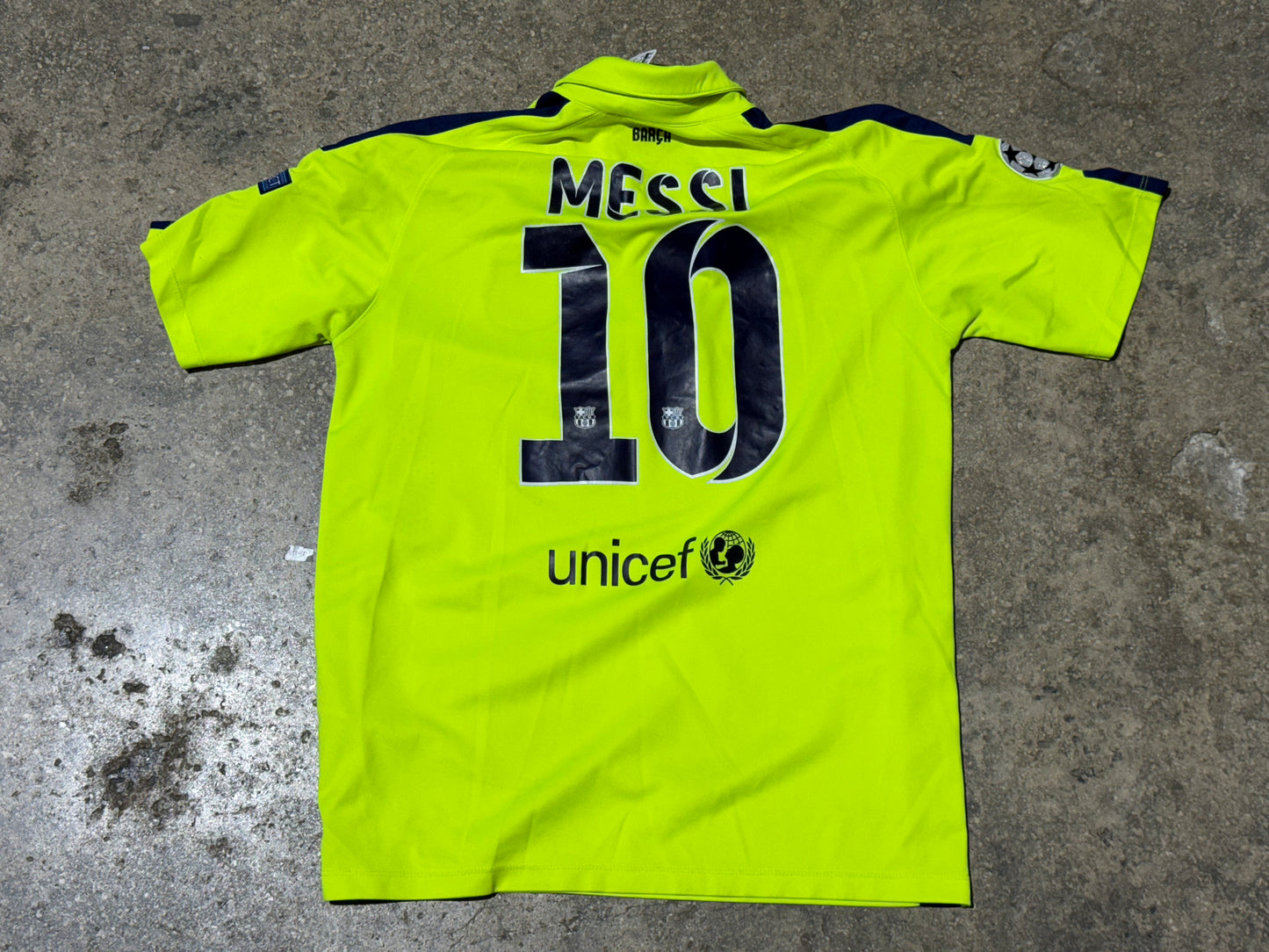 Nike Barcelona Messi #10 Jersey - Neon Size Large